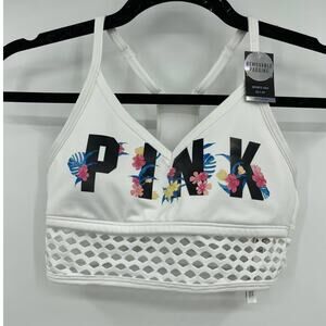 Victoria Secret Pink Ultimate Lightly Lined Sports Bra Light White XS NEW